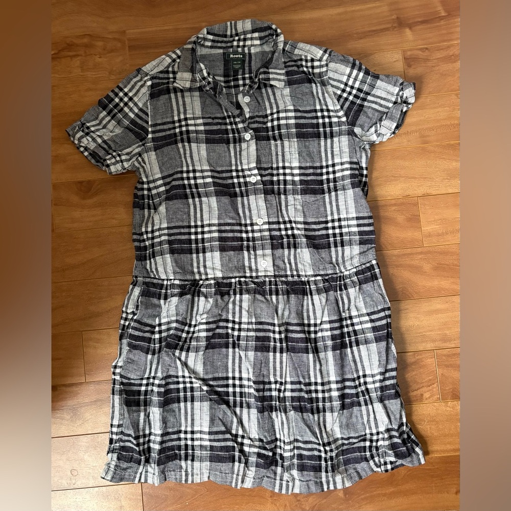 Roots Black and White Plaid Mini Dress